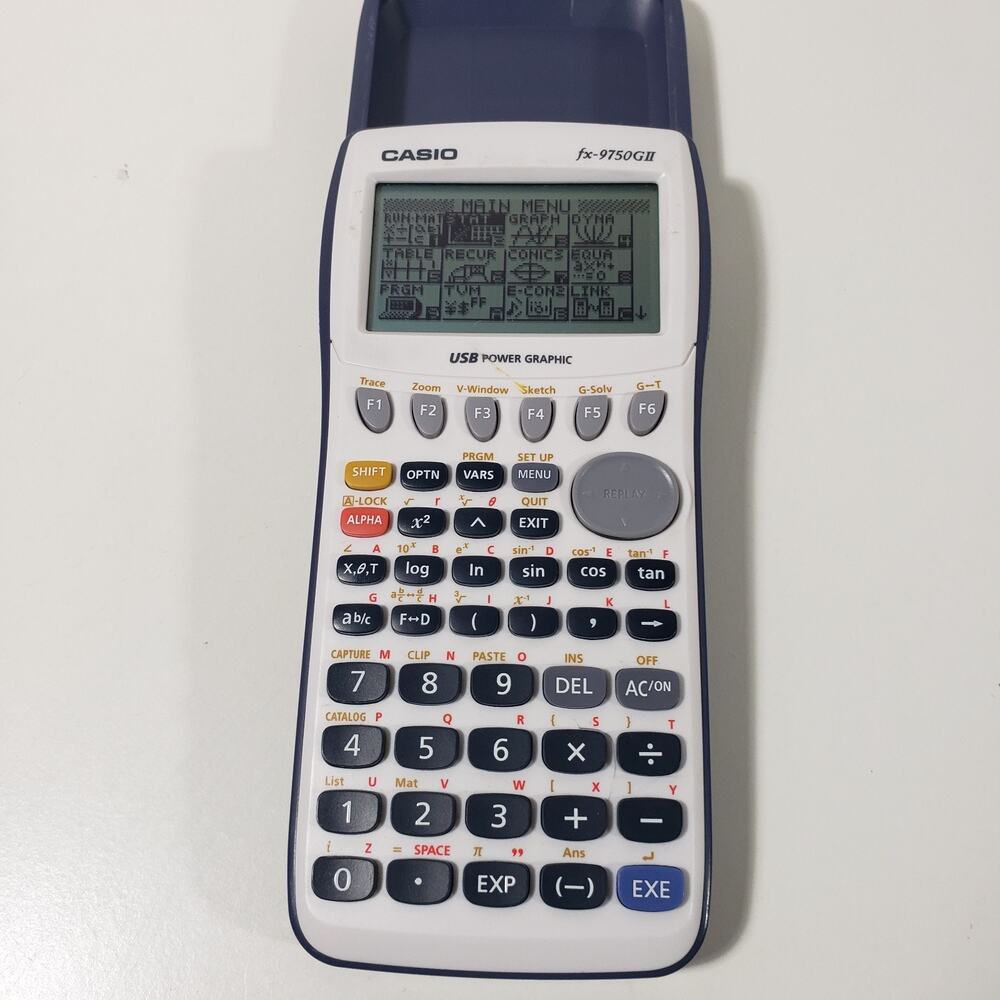 Casio fx-9750II Graphing Calculator White w/ cover test and working